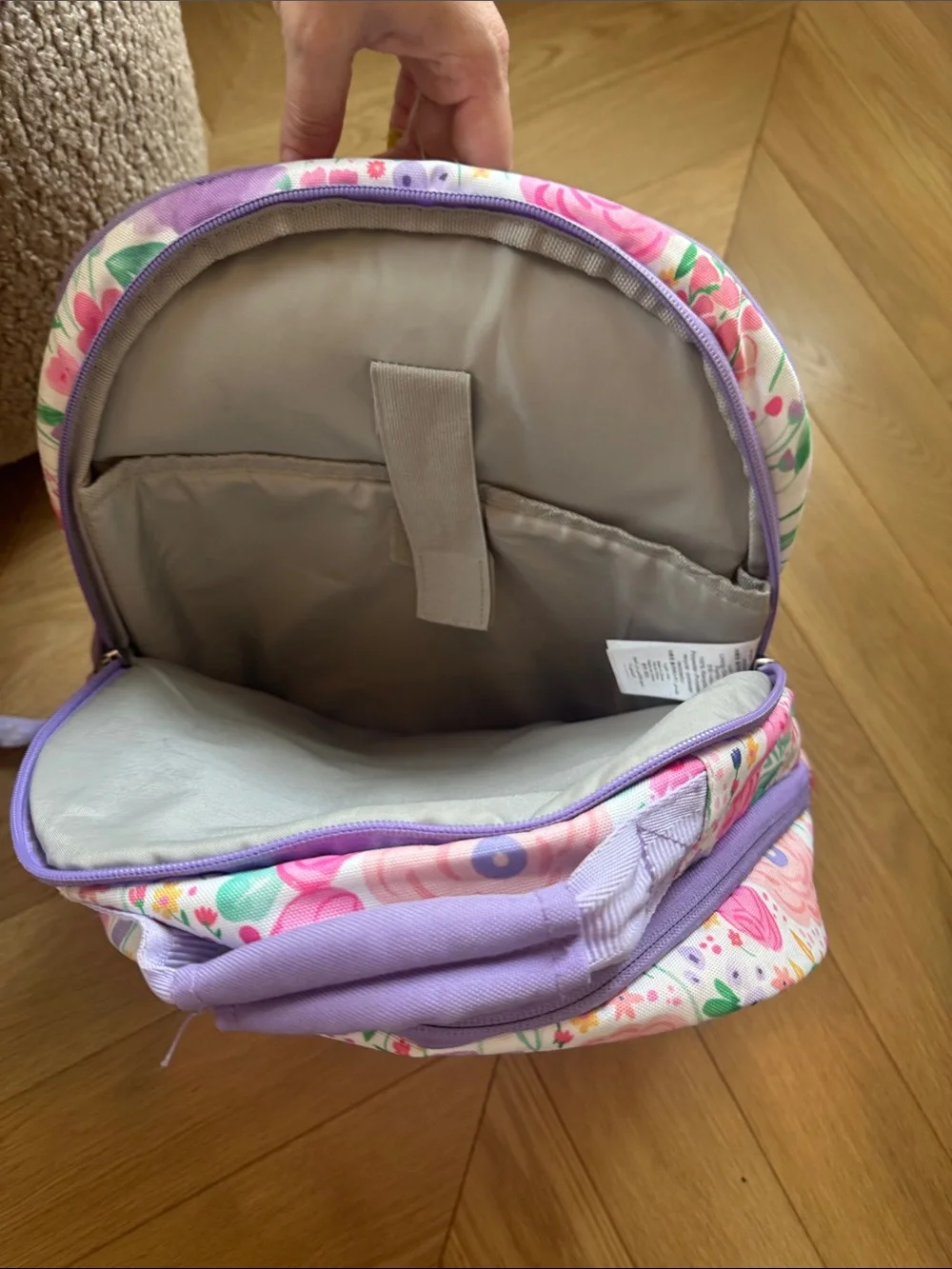 Pottery Barn Kids Floral Lavender and Multicolor Backpack